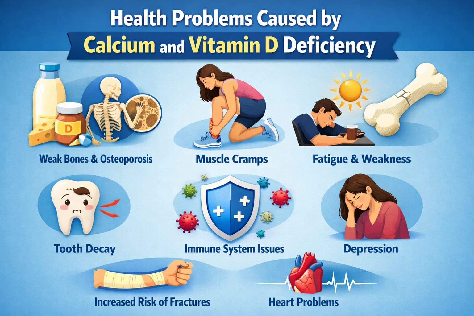 Calcium and Vitamin D Deficiency Health Problems Causes Symptoms Prevention