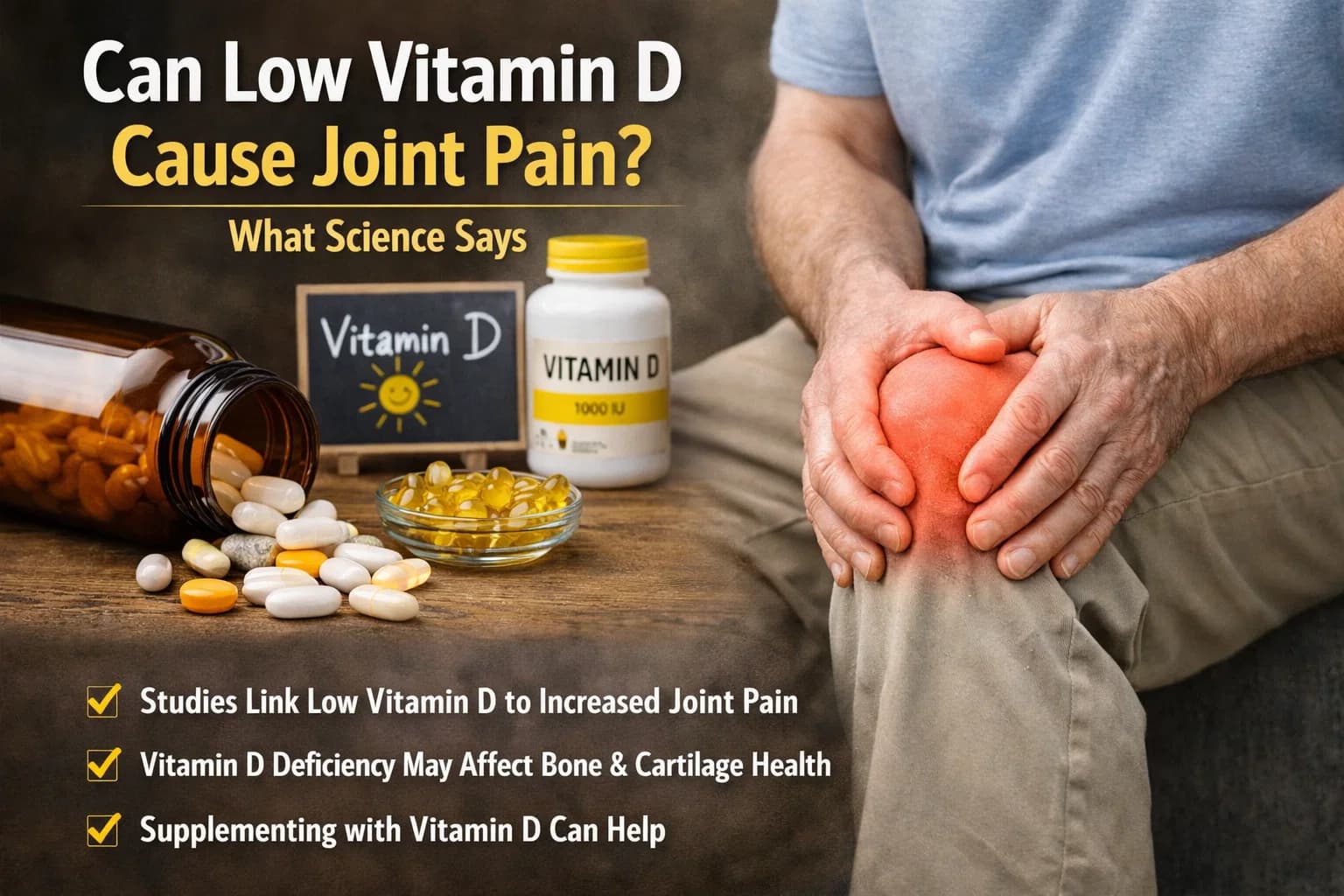 Vitamin D deficiency causing joint pain scientific explanation treatment