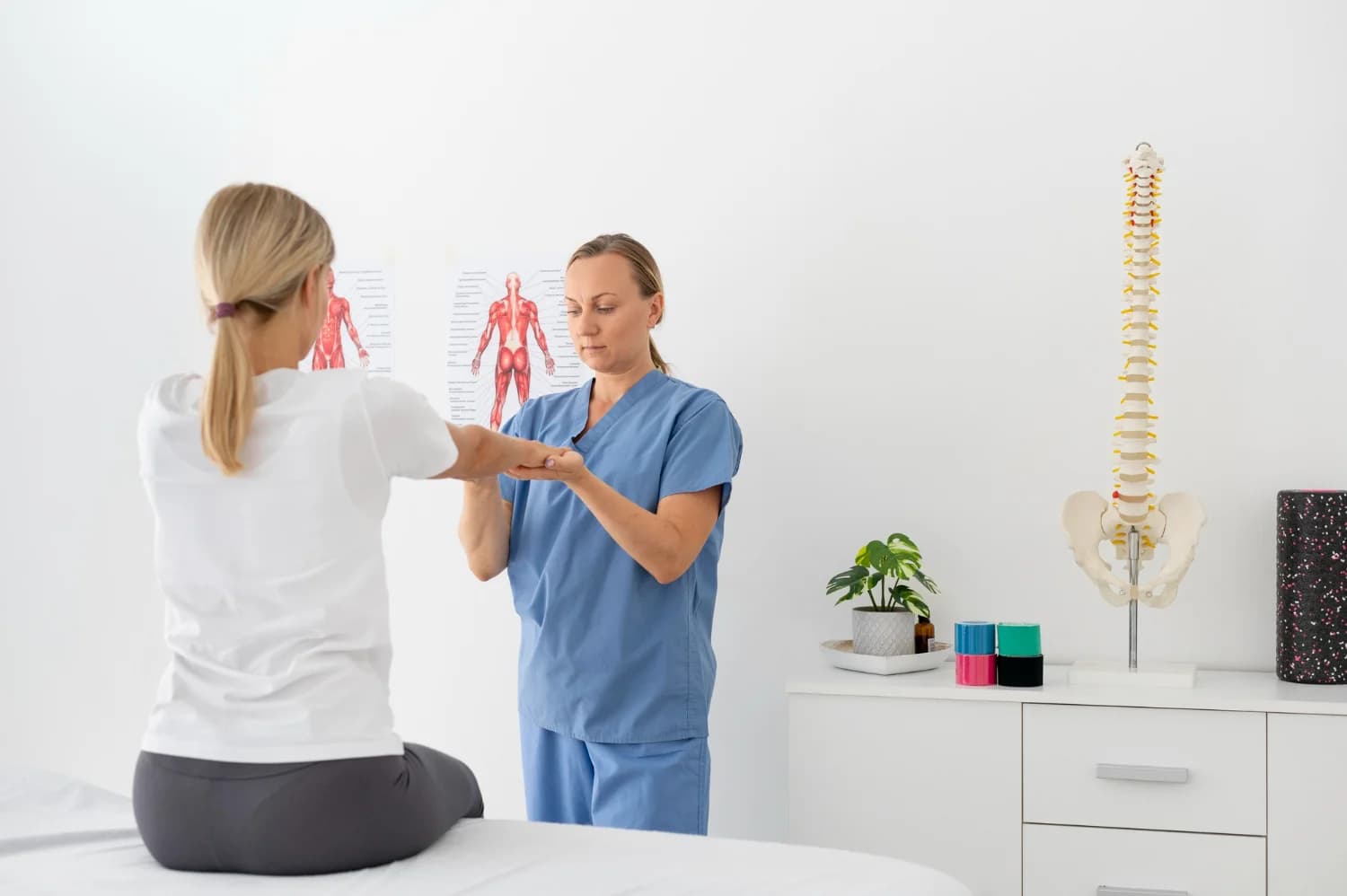 Athlete receiving orthopedic care for sports injury