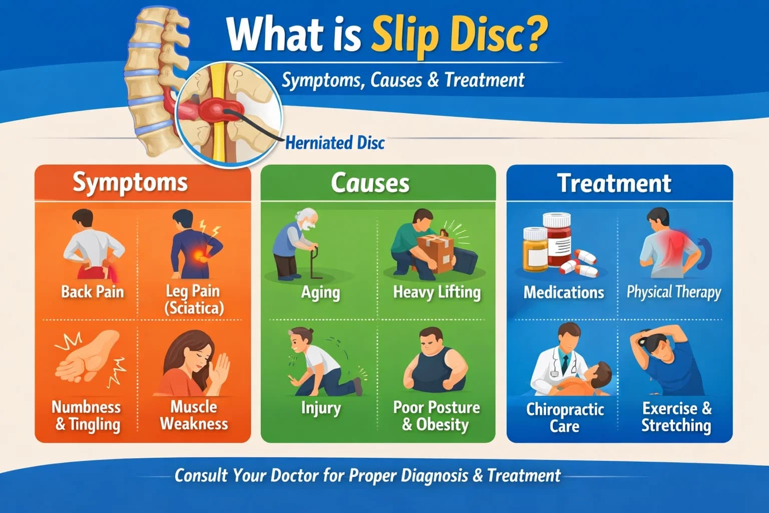 What Is Slip Disc Symptoms Causes Treatment - Dr. Abhishek Saxena Spine Specialist Ajmer
